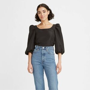 Levi's Women's Kaila Puff Sleeve Blouse NWT Sz XS